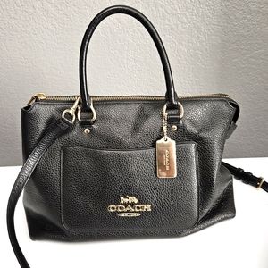 Coach Mini Emma Refined Pebble Leather Satchel Crossbody